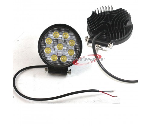 Lot 2 Round 27W Bright LED Work Light Spot Beam Off-road Driving Fog Lamp Truck 